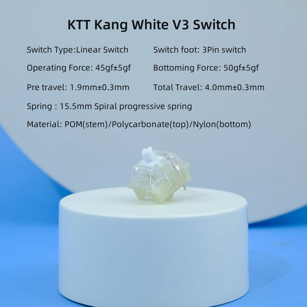 KTT Kang White V3 Switches Mec - Gaming Accessories Aesthetic review and price