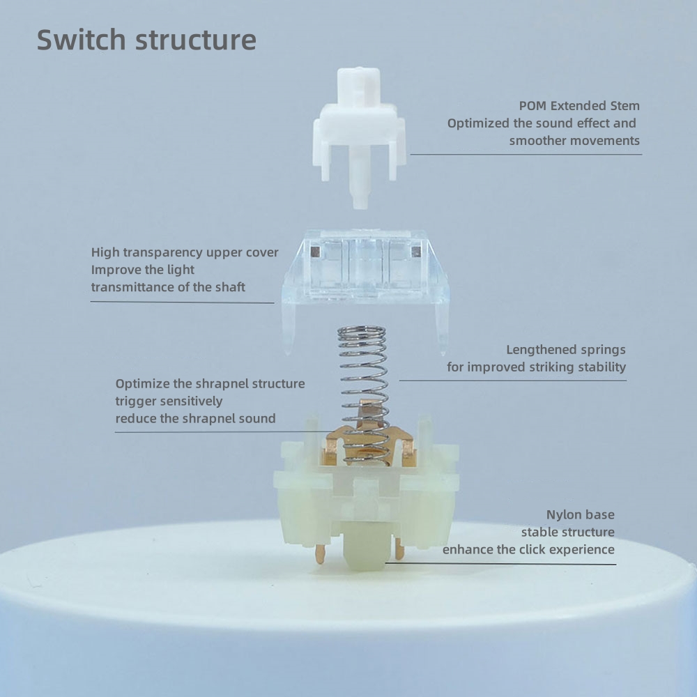 KTT Kang White V3 Switches Mec - Gaming Accessories Aesthetic review and price