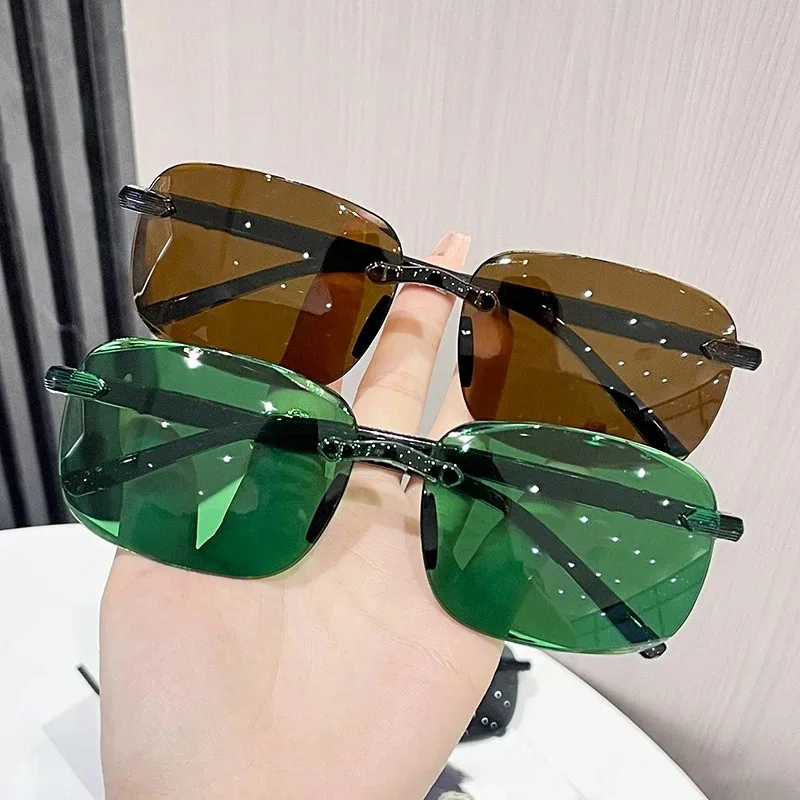 Rimless Stylish Trendy Sunglas - Gaming Accessories Rack review and price